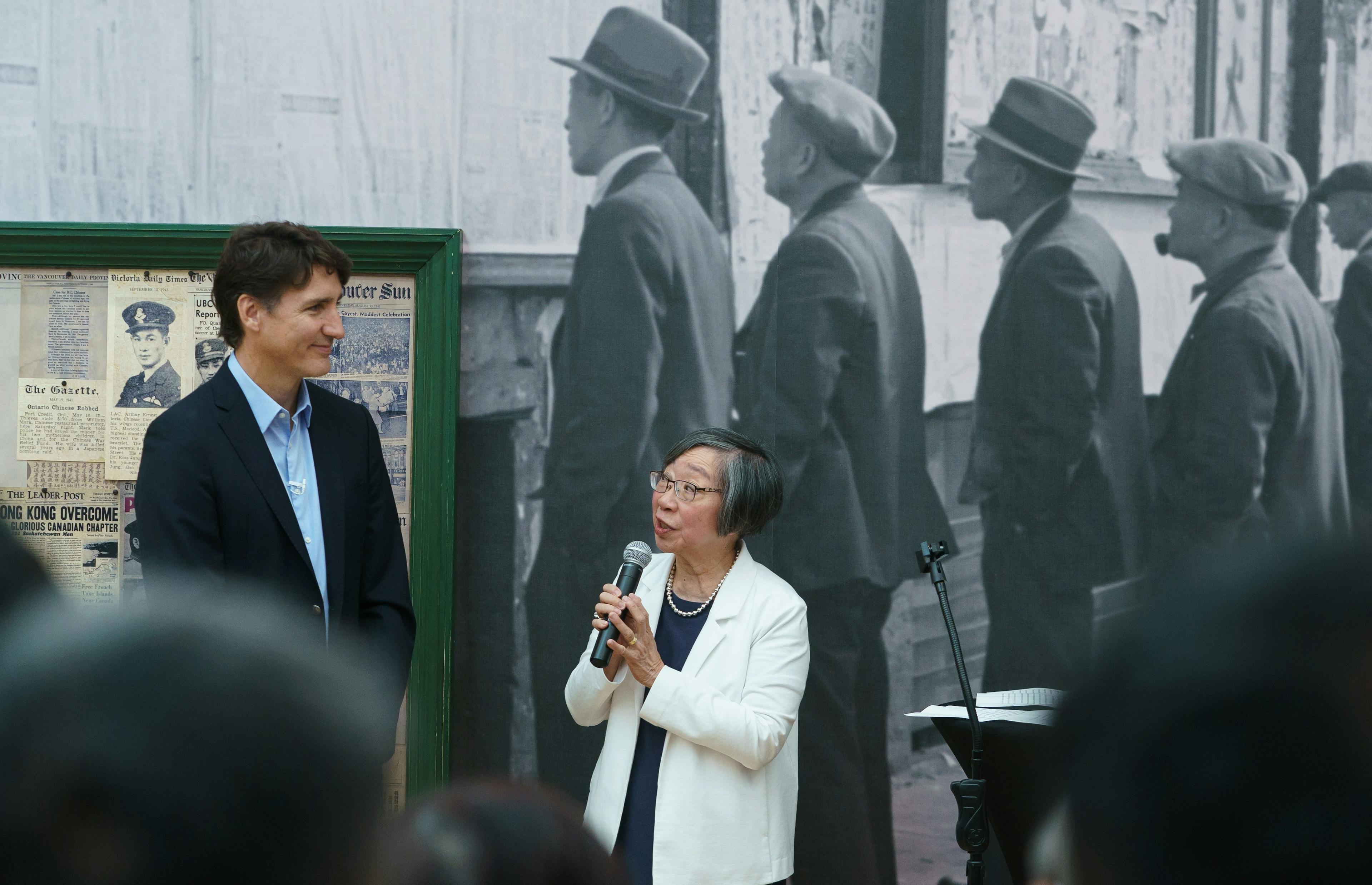 Prime Minister Trudeau and Board Chair Grace Wong